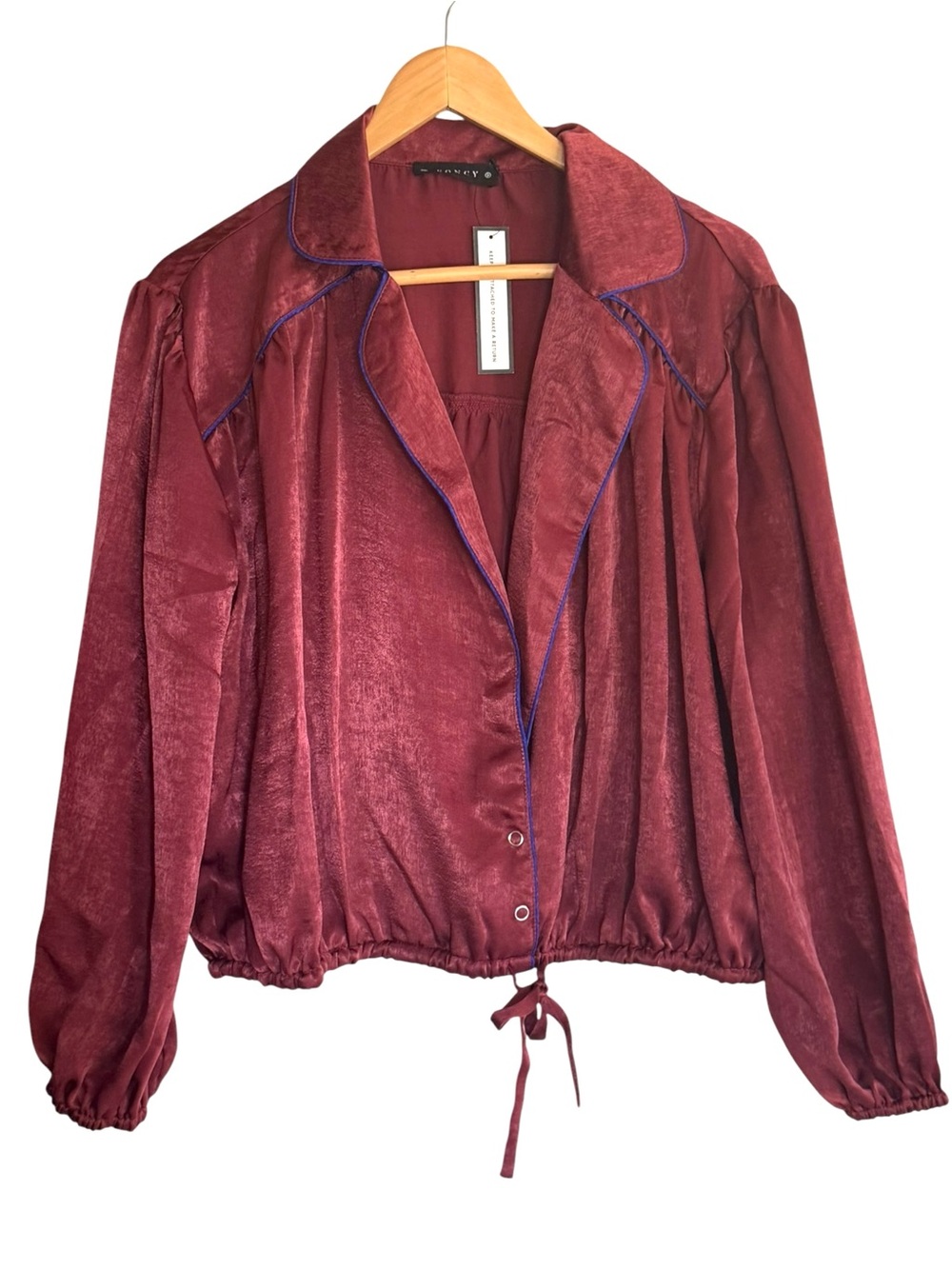 SONCY Cinch PJ Pajama Top Wine Red is LARGE-XL NWT